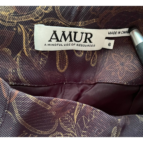 Amur Lewis Pants Wide Leg High Waisted Paisley Print Size 6 NEW - Picture 11 of 13